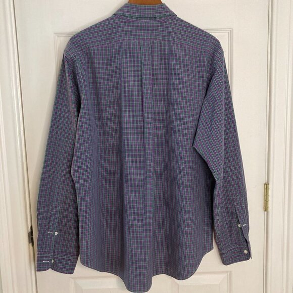 Ralph Lauren Purple Green Plaid Classic Fit Long Sleeve Button Down Shirt XL - Picture 4 of 6